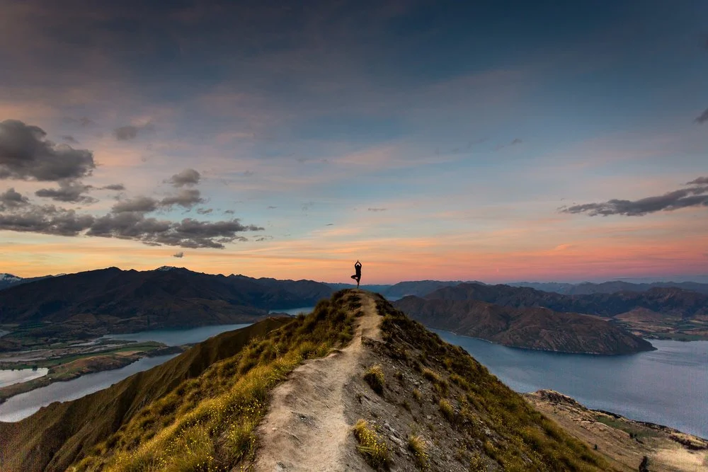 Mountain landscape at sunset